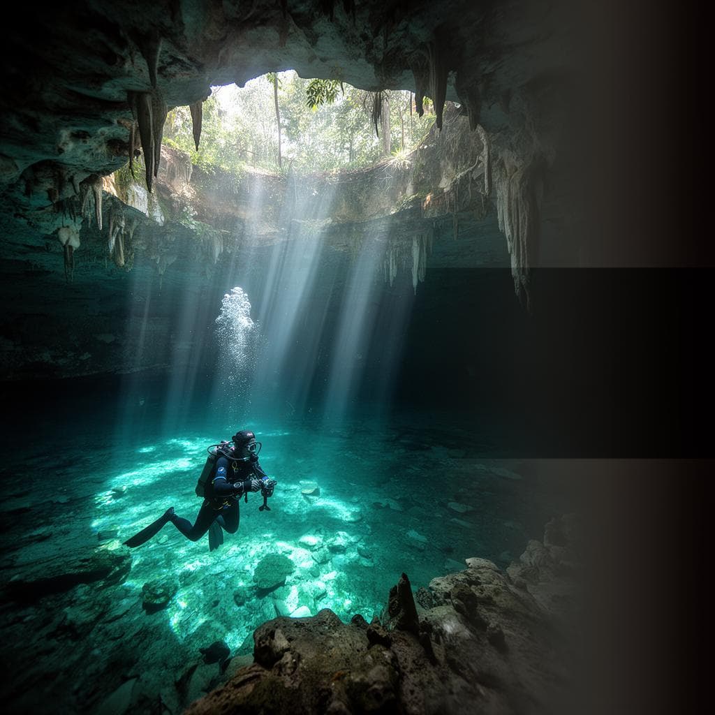 Plongée en cénote Dos Ojos près de Playa del Carmen